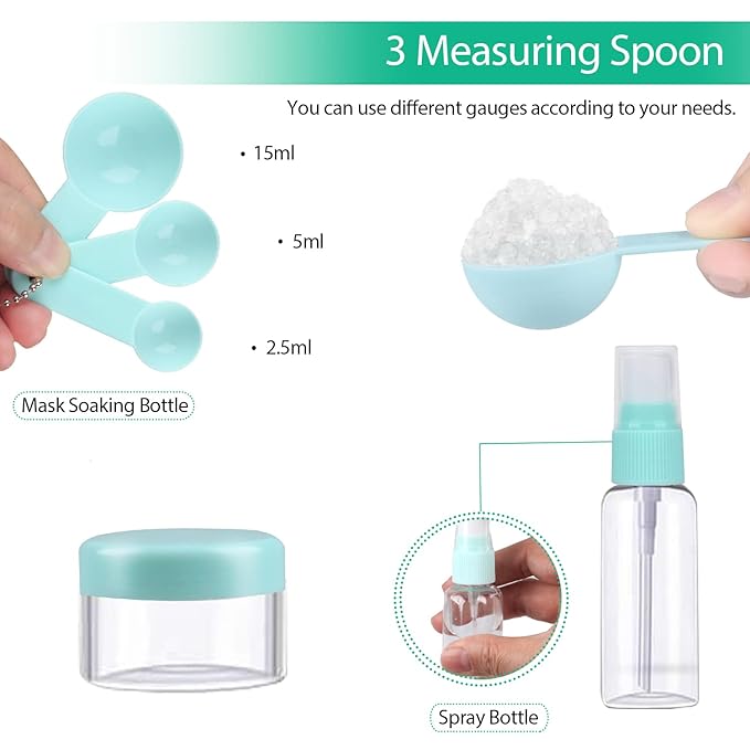 Face Mask Mixing Bowl Set, Facial Mask Mixing Tool Kit with Plastic Mask Bowl Silicone Mask Brushes Measuring Cup Stick Spatulas Facial Sponge (10PCS)