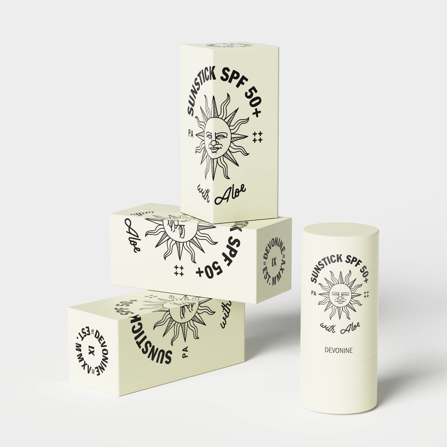 [DEVONINE] Sunstick SPF 50+with Aloe Vera Infused Stick - Moisturizing Protection with Dual Functionality, Wrinkle Improvement and Skin Protection, 0.7oz (18g)