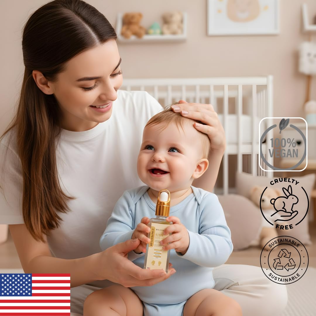 REVATOLOGY Kids & Baby Hair Growth Product High Potency Scalp & Hair Oil (Made in USA) 26 Cold-Pressed Botanicals for all Ages and Hair types -Thin, Curly, Thick Hair | Cruelty & Chemical Free