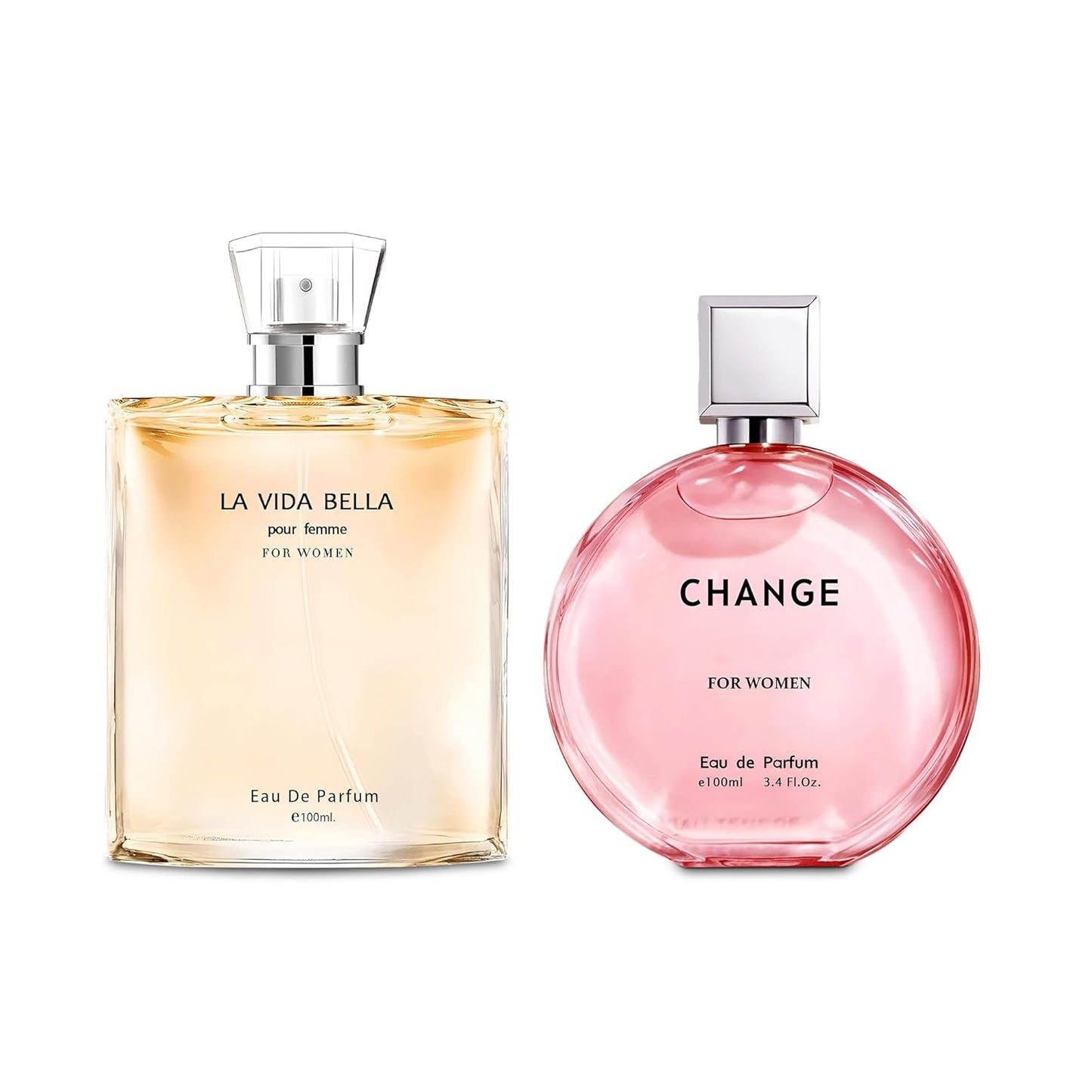 Women Perfume 2PCS Combo La Vida Bella/Change Women Eau De Parfum Long Lasting Fragrance 3.4 Fl Oz Spray Each for Daily Used