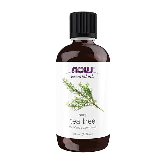 NOW Foods Essential Oils, Tea Tree Oil, Cleansing Aromatherapy Scent, Steam Distilled, 100% Pure, Vegan, Child Resistant Cap, 4-Ounce