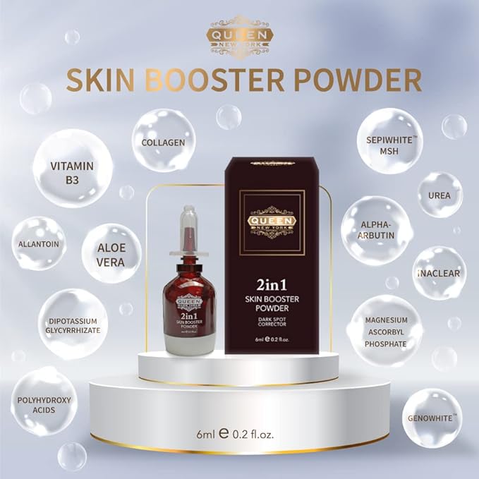 QUEEN 2in1 Booster Power: Radiance Brightening Elixir, elevate your routine for brighter, healthier skin and boosting ritual. Add instant Glow to any skincare routine.