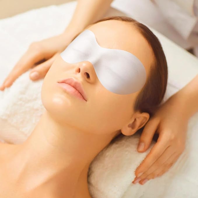 200 Sheets Disposable Non Woven Eye Mask, Cotton Eye Mask Paper, Eye Covers for Facials, Eye Masks for Skincare, Moisture Retention, Spa, Wrap