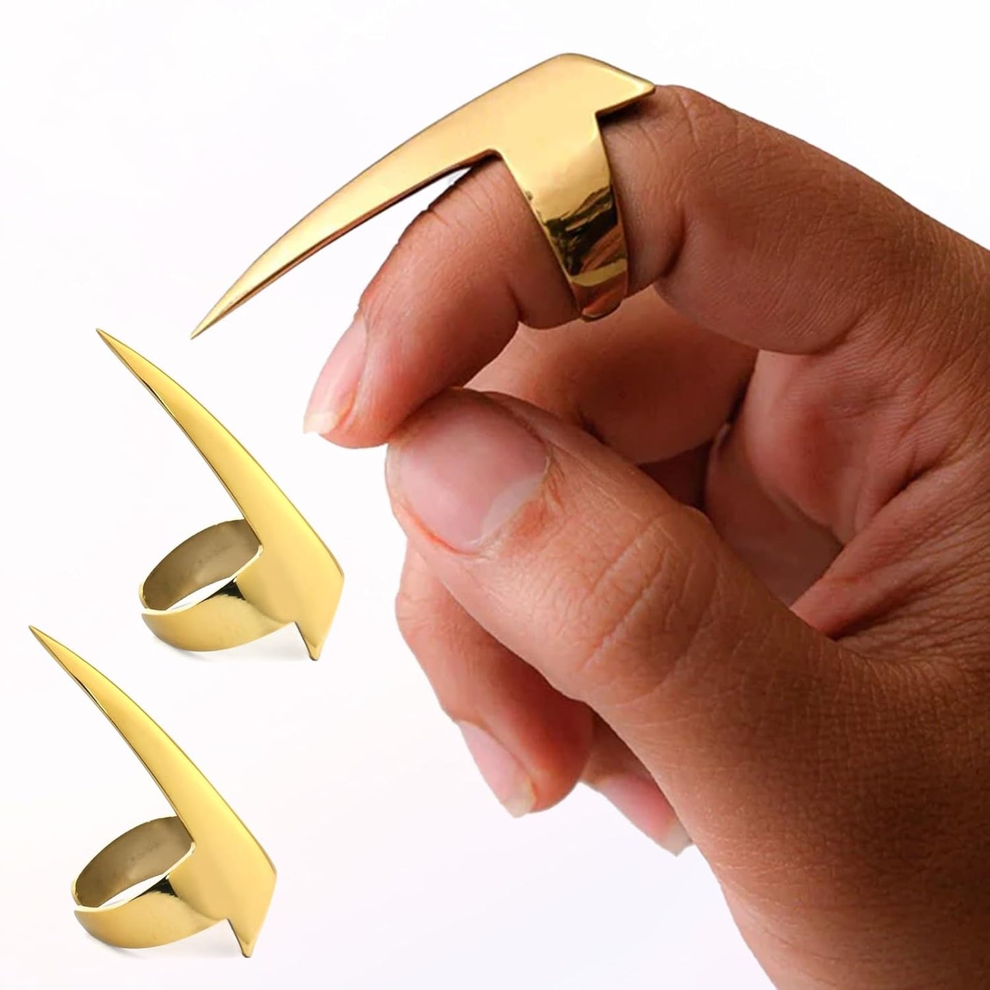 Quick Braid Aid Finger Parting Tool & Sectioning Set - Stainless Steel Braiding Tools for Durable Wig & Hair Extensions Installation, Beader (2pcs Gold)