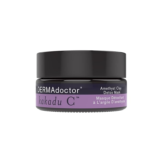 DERMAdoctor Kakadu C Dermatologist Formulated Amethyst Clay Detox Mask; Vitamin C Clay Face Mask for Dark Spots, Dull Skin, Oil Control and Refining Pores - 1.69 oz