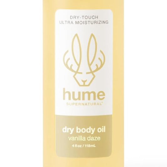 HUME SUPERNATURAL Dry Body Oil Spray - Moisturizing Oil for Dry Skin, After Shower Body Oils for Women and Men, Nourishing, Hydration, Glow, Probiotic, Vanilla Daze, 1-Pack