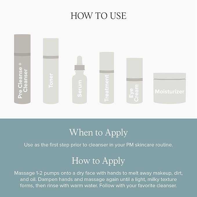 DRMTLGY Pre-Cleansing Oil - Makeup Remover Oil to be Paired with Facial Cleanser - Cleanser for Face - Melts Mascara, Makeup, & Preps for Cleansing, 5 fl oz