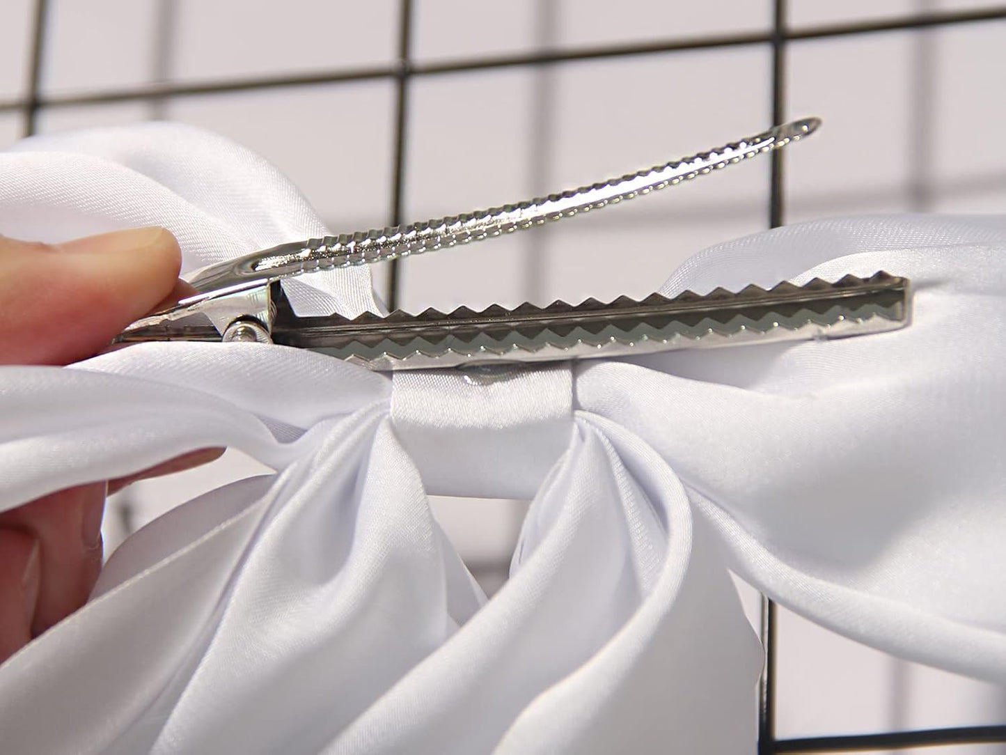 Furling Pompoms Hot Pink Bows Hair Clips for Women Large Bow Clip for Girls Satin Long Tails with Alligator Clips White Big Hair Bow Hair Accessories Pack of 2