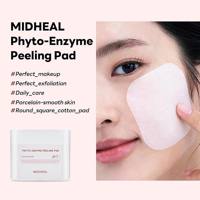 Mediheal Retinol Collagen Under Eye Patches & Phyto Enzyme Peeling Pad for Daily Gentle Exfoliation
