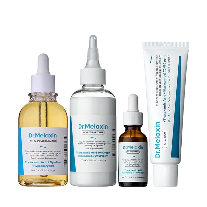 TX Tranexamic Acid Care Line TX cream+Toner+Ampoule+Cleanser Powerful Dark Spot Care | Visible Improvement in 4-8 Weeks