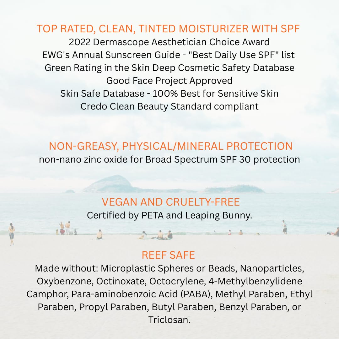 Suntegrity Tinted 5 in 1 Mineral Sunscreen for Face (SPF 30-2 oz) - Light | BB Cream Moisturizer with Physical UVA/UVB Broad Spectrum Protection | Safe for Sensitive Skin