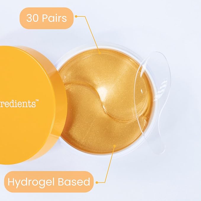My Ingredients Gold & Snail Mucin Hydrogel Eye Patches 30 Pairs- Dark Circle and Puffy Eye Treatment, Energizing Solution for Tired Eyes, Korean Under Eye Patches for Dark Circles and Undereye Bags