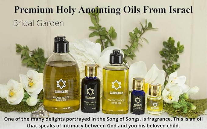 Bridal Garden Anointing Oil from Israel, Holy Spiritual Oils Bottles from Jerusalem Blessed, Handmade with Natural Ingredients and Blessed for Wedding Ceremony, Religious Use, 0.34 Fl Oz