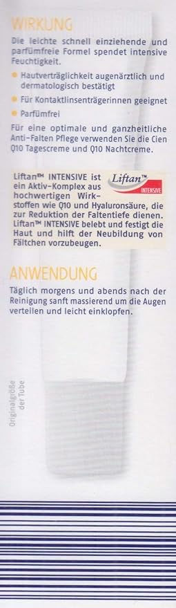 Anti-Wrinkle Eye Contour Cream with Q10 and Hyaluronic Acid and Vitamin E 15ml (0.51 Oz)