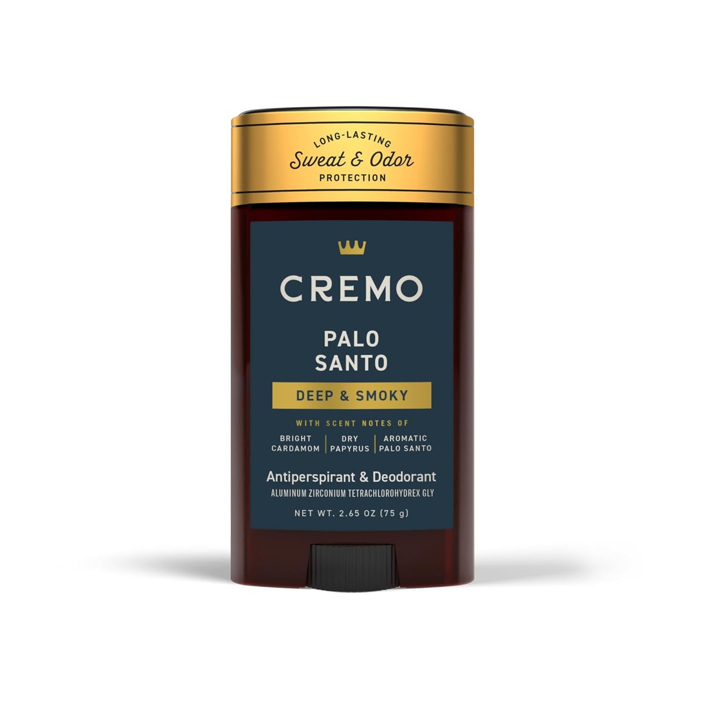 Cremo Palo Santo Antiperspirant & Deodorant for Men, 48-hour Sweat and Odor Protection, 2.65oz