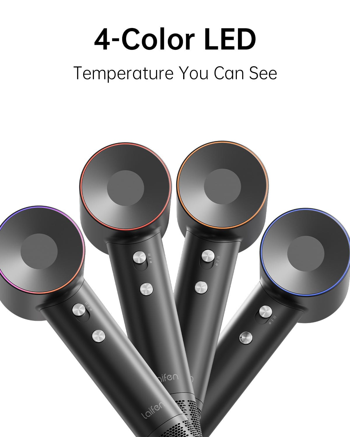 Laifen Swift Special Hair Dryer, High Speed 200M Ionic Blow Dryer with 110, 000 RPM Brushless Motor for Fast Drying, Low Noise, Hairdryer with Magnetic Nozzles