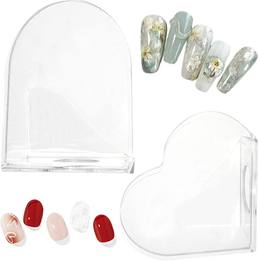 2PCS Clear Acrylic Paint Palette,Makeup Foundation Lipstick Mixing Palette with Thumb Hole,Easy Clean Non-Stick Artist Pallet for DIY Nail Art Painting Palette