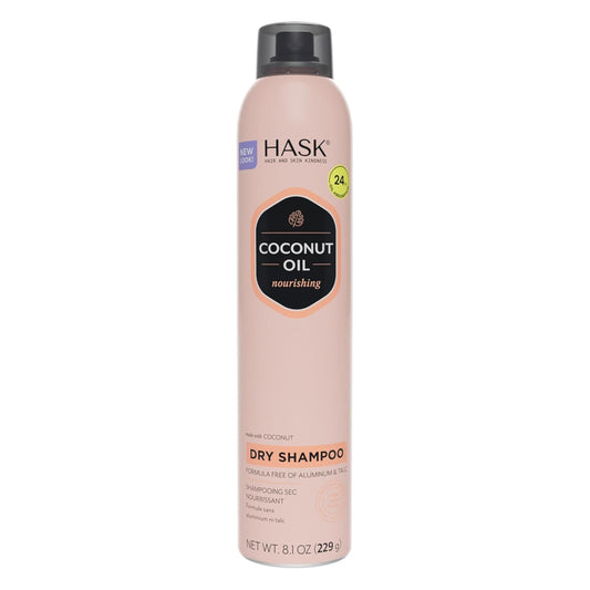 HASK Coconut Oil Nourishing Dry Shampoo – Absorbs Oil, Adds Volume & Light Texture, Nourishes Hair, No Sulfates or Parabens, Cruelty-Free – 8.1oz