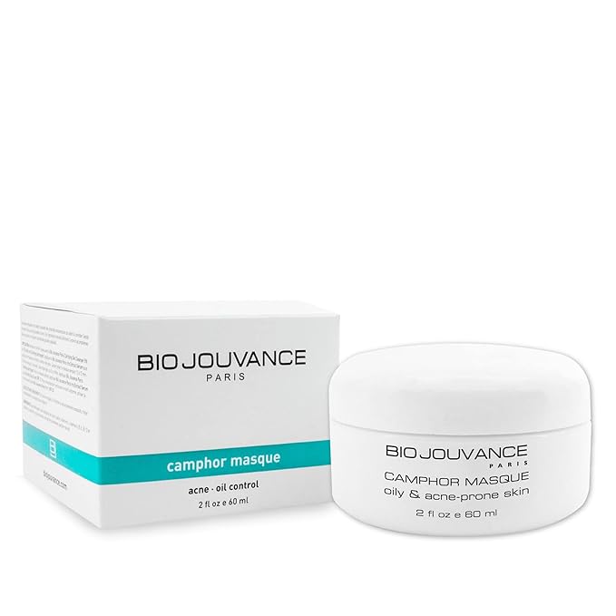 Camphor Mask 2oz / 60ml - For Normal/Oily/Acne-Prone Skin | Eliminate Acne Breakouts | Minimizes Large Pores | Weekly Facial Skin Care Treatment Regimen | Made in France