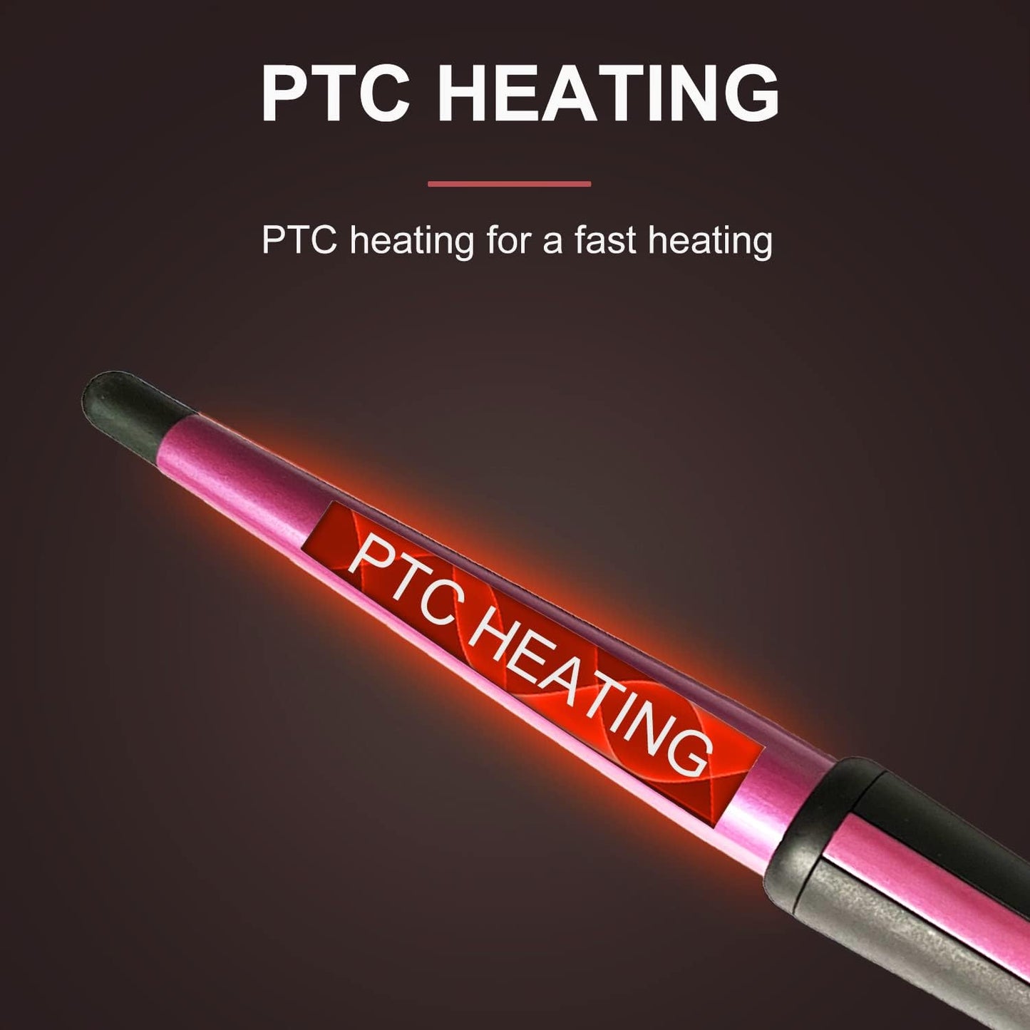 Hair Curling Wand, 0.5-1Inch Tapered Curling Iron, Professional Ceramic Hair Curler Wand with Heat-Resistant Glove, Dual Voltage (Rose Gold)