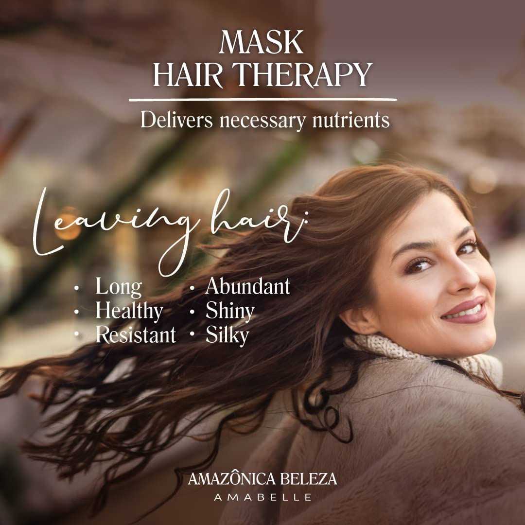 AMAZONICA BELEZA Hair Therapy Hair Mask, Removes Oiliness Hair Loss and Promotes Growth Shampoo, Profesional Anti-Caida y Anti-Oliocidad 10 Oz