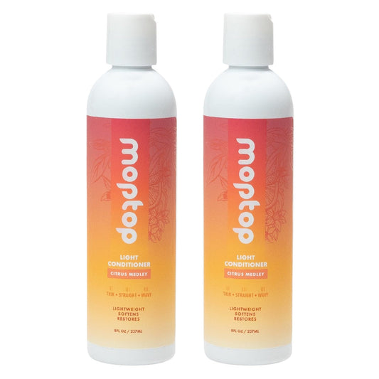 MopTop Light Conditioner – Lightweight Hair Moisturizer to Enhance Moisture & Reduce Frizz, Sulfate & Paraben Free Hair Care for All Hair Types – Thin, Straight, Wavy, Curly (Citrus Medley, 2pk)