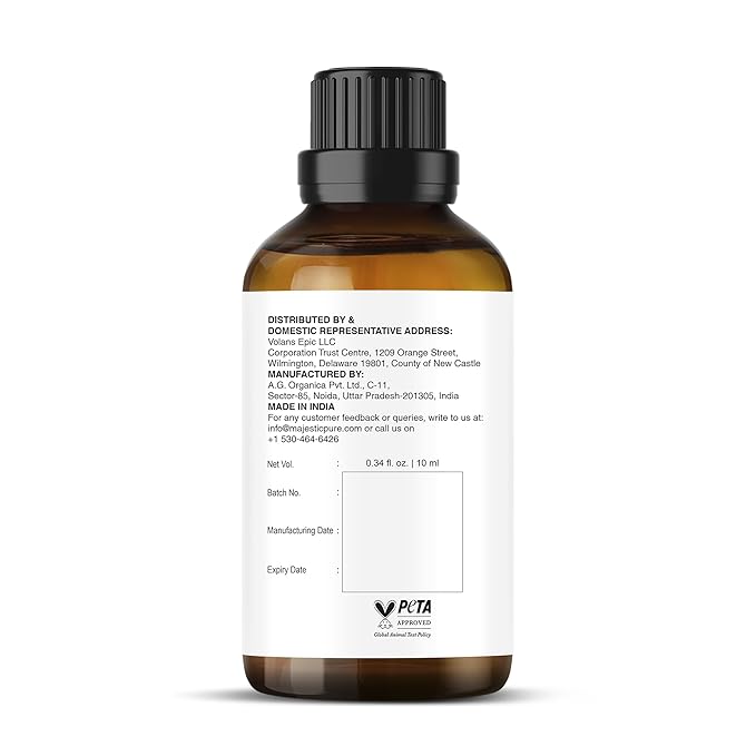 MAJESTIC PURE Vanilla Oleoresin Essential Oil | 100% Natural Oil with in-Build Euro Plastic Dropper | Premium Grade Essential Oils for Hair Care, Home Diffusers, Skin, Aromatherapy | 0.3 Fl Oz