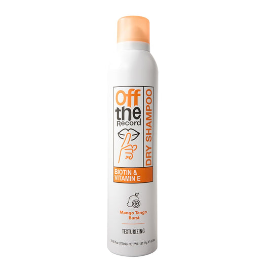 OFF THE RECORD Dry Shampoo - Mango Tango Burst | Texturizing & Scalp Care | Biotin + Vitamin E | Nourishment & Hair Protection | 10.65 oz