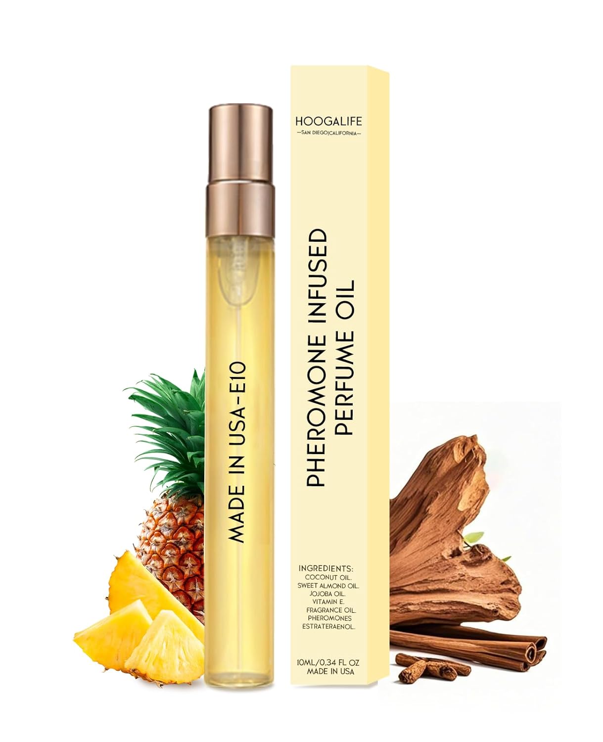 HoogaLife Pheromone Cologne for Men, Inspired by Cred Av/entus, Fruity, Smoky Woody Perfume Oil, Blend of Citrus, Smoky Birch, Musk, Made in USA, Travel Size Perfume Oil 0.34fl.oz- No.E10