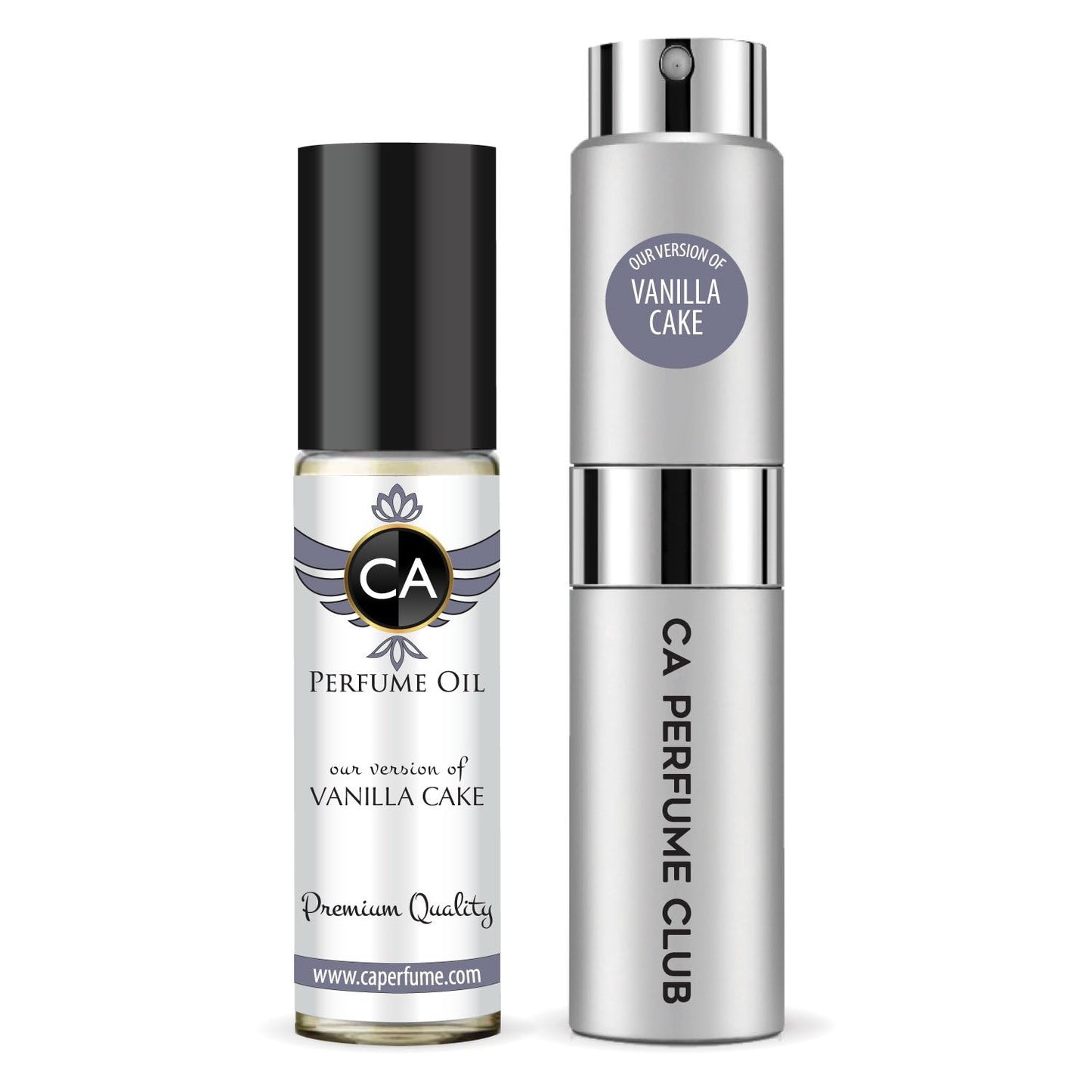 CA Perfume Duo Impression of Vanilla Cake For Women And Men Perfume Layering Set Long Lasting Travel Size EDP + Body Oil Roll-On Bottle 0.27 Fl Oz+0.33 Fl Oz