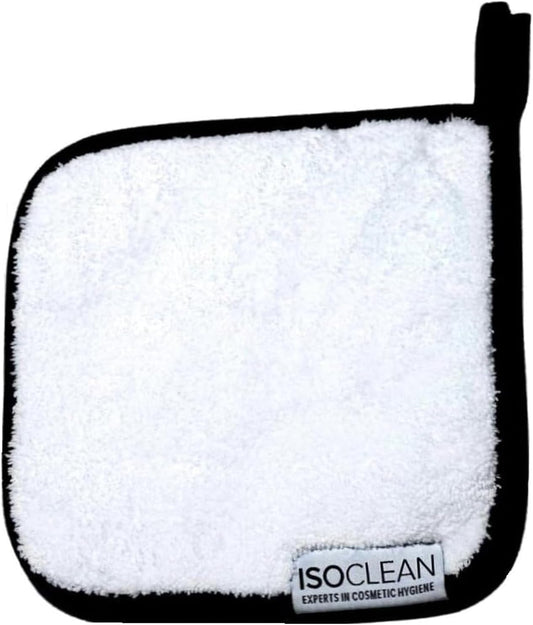 Isoclean Microfibre Towel - Absorbant Soft Fabric Towel for Makeup Brush Cleaning with Reinforced Edges, Machine Washable and Reusable for Delicate Makeup Brushes, 8x8 Inches, Small