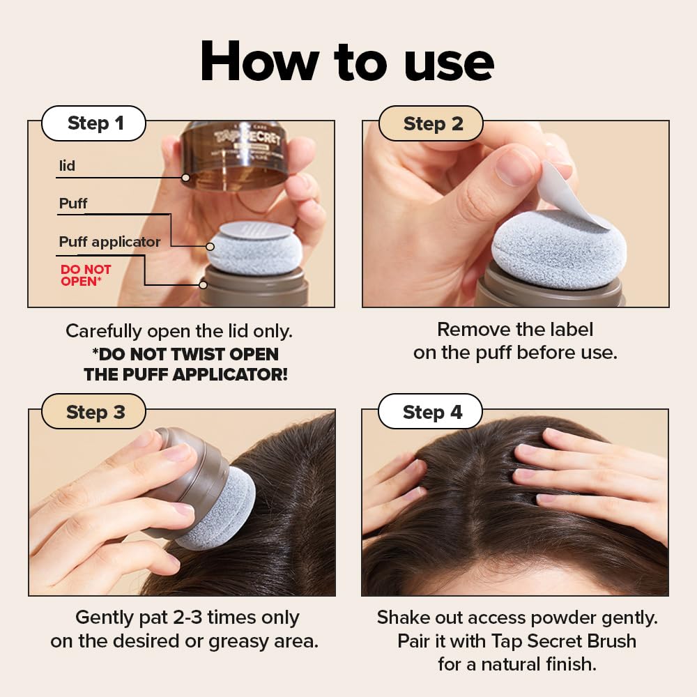 I DEW CARE Biotin Clarifying Dry Shampoo - Tap Secret Dark Brown Duo Set | Strengthening & Volumizing, Powder Type, Travel size, Non-aerosol, Brunette, Korean Ginseng, Stocking Stuffers, 0.26 Oz * 2ea