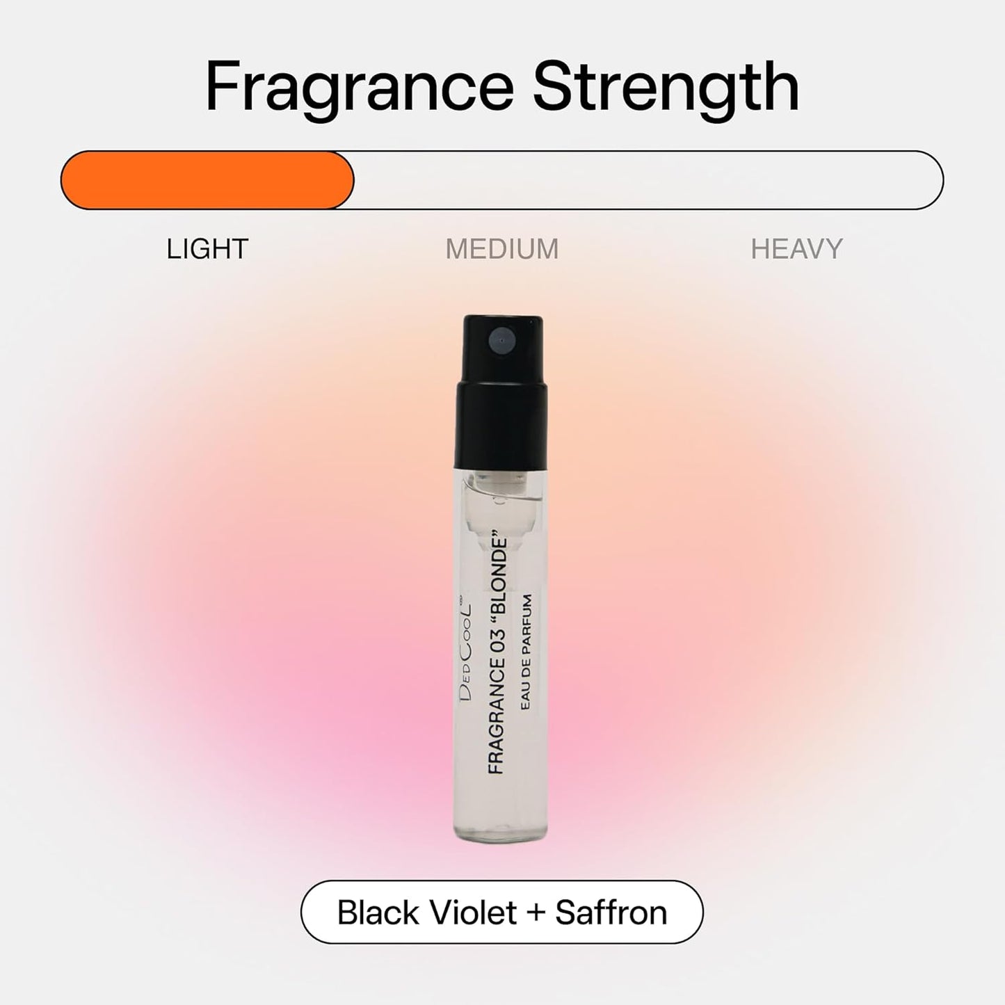 DedCool Eau de Parfum Sample | Fragrance 03 Blonde | Unisex Luxury Perfume with Juniper, Pomelo & Saffron | Long-Lasting Clean Fragrance | Vegan, Non-Toxic, Essential Oil-Based | 1.5 ml