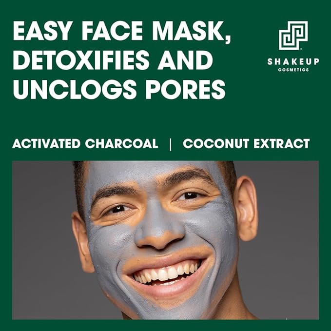 Mens Skincare Sticks Duo, Vegan Formula Including a Moisturiser Stick and Charcoal Face Mask Stick, 2-Step Skincare Kit Perfect for Him. Aka. SHAKEUP THE SKIN STIX DUO