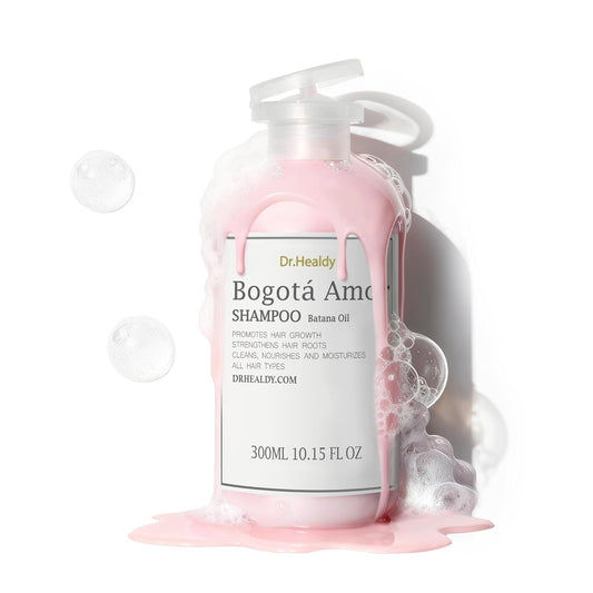 Dr.Healdy Bogota Amor Shampoo - Anti Dry Dandruff Clarifying Hair Care for Men, Batana Oil, Moisturizing, Color Treated Safe for Curly Hair, Bonding Repair Women Hair Treatment, 10.15 oz Pink - DHBAS