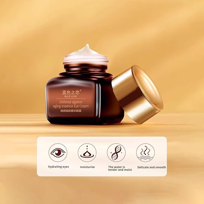 BLUE LOVE Anti-Aging Eye Cream – Reduces Dark Circles & Puffiness, Moisturizing Under-Eye Bags & Fast-Absorbing Wrinkle Treatment for Men & Women, 0.7oz