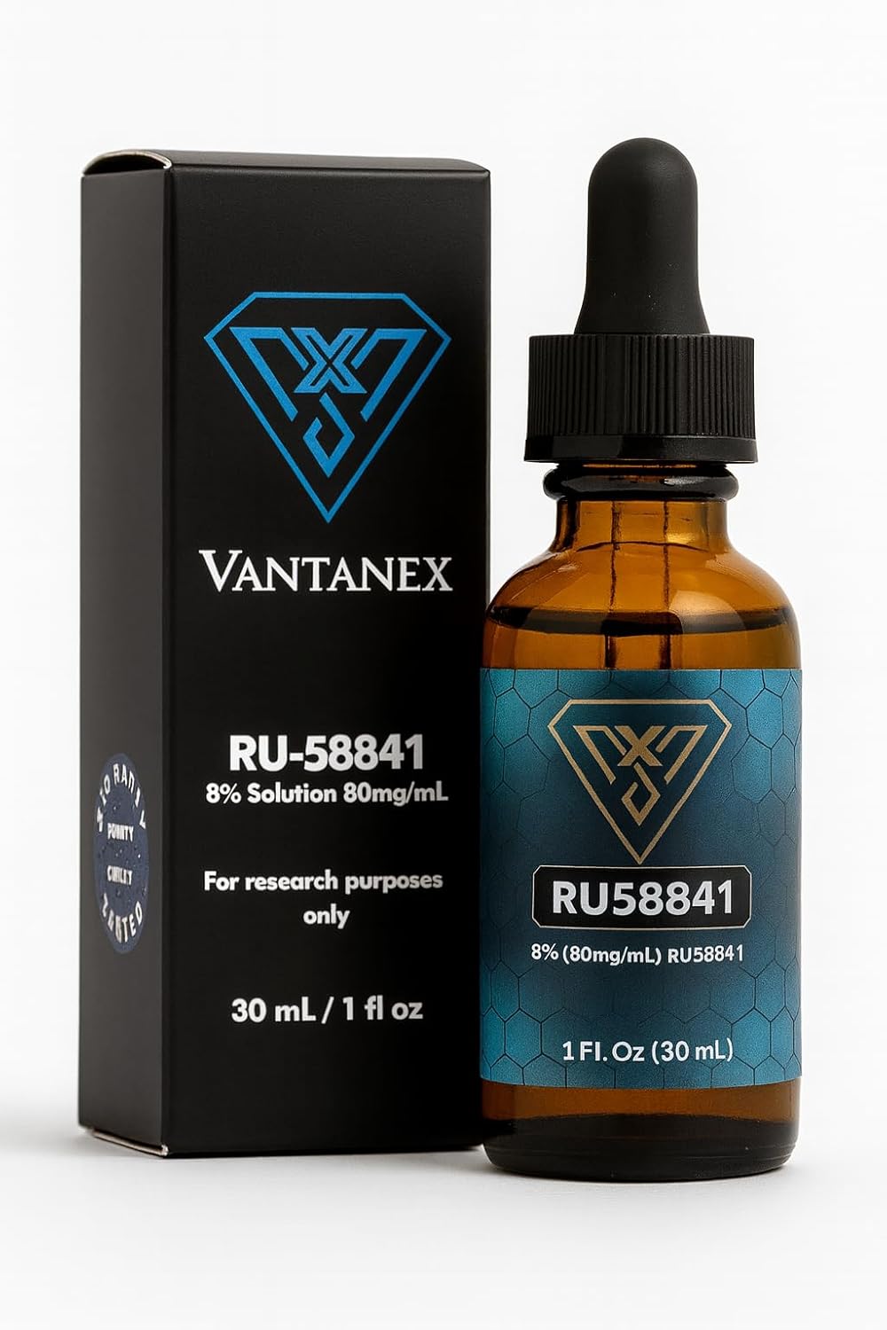 Vantanex RU-58841 8% Extra Strength Topical Hair Regrowth Solution