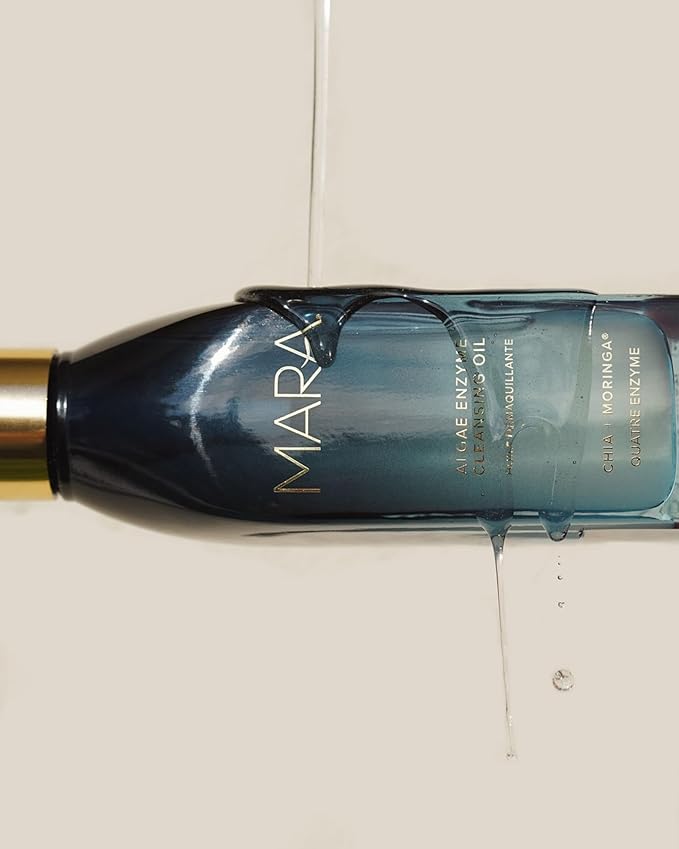 MARA - Natural Chia + Moringa Algae Enzyme Cleansing Oil | Plant-Based, Gluten-Free Skin Care | For All Skin Types, Hypoallergenic, Hydrating, Exfoliating, Make-Up Remover (4 oz | 120 ml)