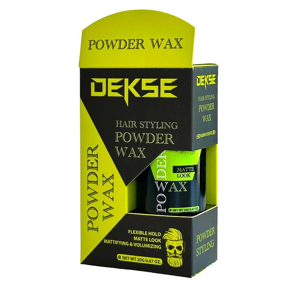 DEKSE Powder Wax 20 g Mattifying Volume Hair Styling Powder Wax, Matte Volume Powder Wax, Powder Wax, Hair Volume Powder 20 g - 0,67 OZ (Pack of 1)