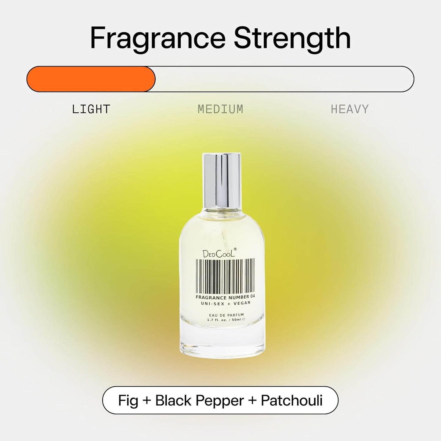 DedCool Eau de Parfum (Fragrance 04-1.7 fl oz) With Notes of Fig, Black Pepper, Patchouli, Perfume for Men and Women, Luxury, Long Lasting, w/Essential Oils, Non-Toxic, Fragrance For All