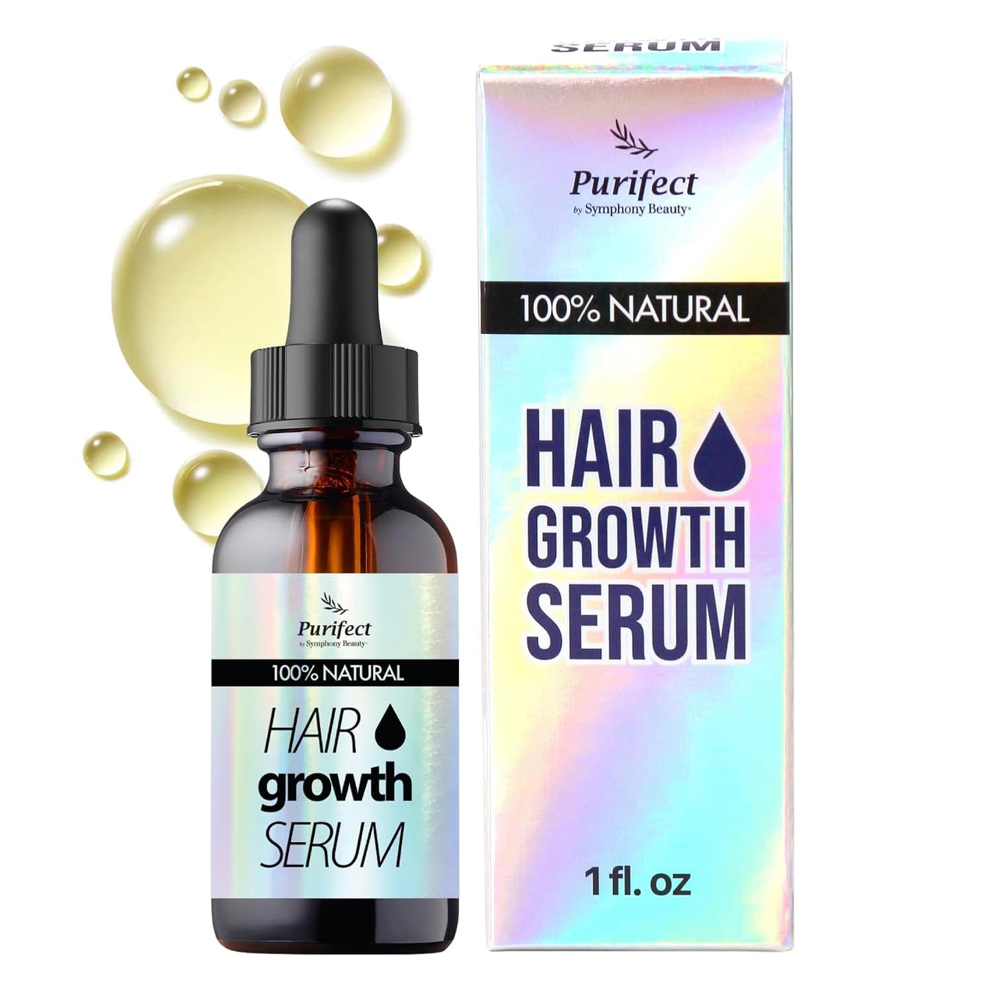 Purifect Hair Growth Serum for Shinier, Thicker, Stronger Hair with Botanical Oil for Hair Loss – Made in USA – Safe for Dry, Damaged, Treated & Relaxed Hair, Strengthens Strands Naturally, 1 fl oz