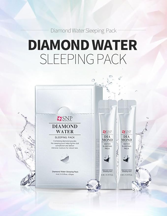 [K Beauty Snp] Overnight Diamond Night Cream | Travel Size Individual Packaging | Hydrating and Moisturizing for All Skin Types | Korean Face Skincare | Overnight Travel Facial Skin Care | 20 Pack