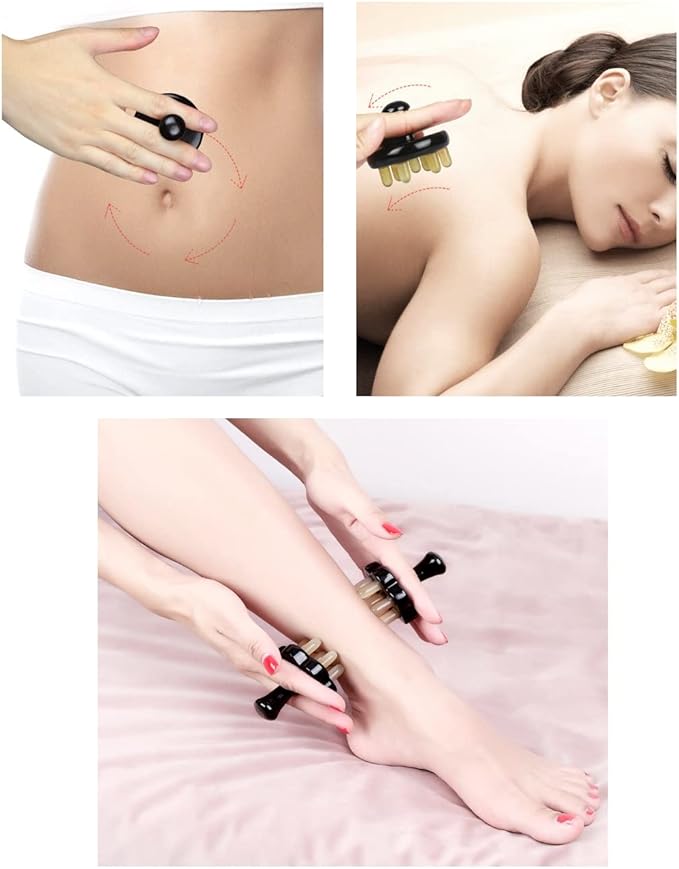 Scalp Massager Horn Comb Multifunctional Massager Reflexology Tools Gua Sha Comb Facial Body Head Lymphatic Drainage Massage Tools