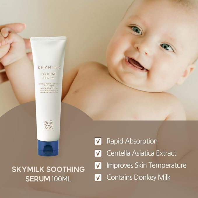 Centella Soothing Serum with Donkey Millk | 100ml 3.38 Fl.Oz | Cooling | Moisturizing | Anti- Inflammatory | Hypoallergenic | Ideal for Sensitive Skin