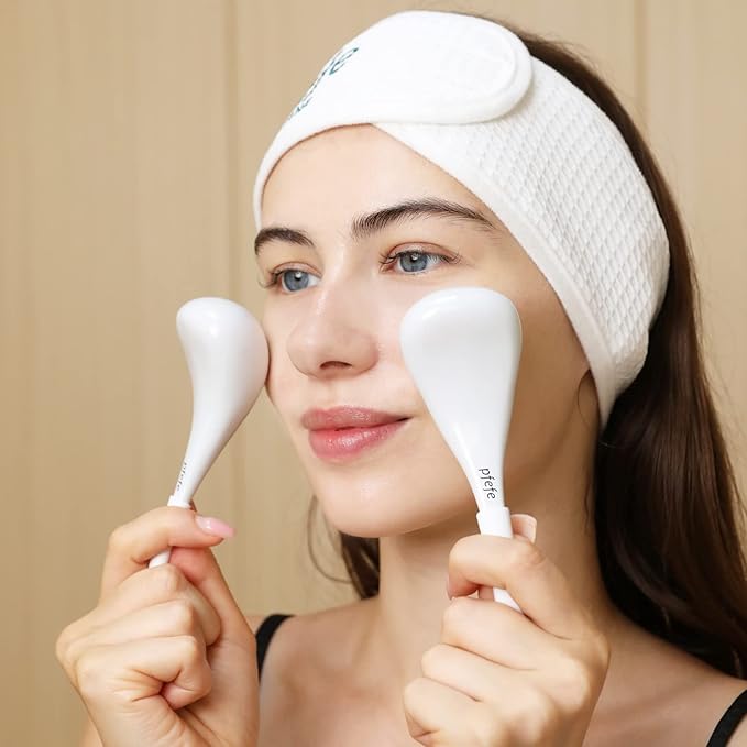 Cryo Sticks for Face, Ice Globes Cryo Globes for Facials, Esthetician Supplies Gifts, Unbreakable Stainless Steel Ice Roller Cooling Spa Balls with Storage Case