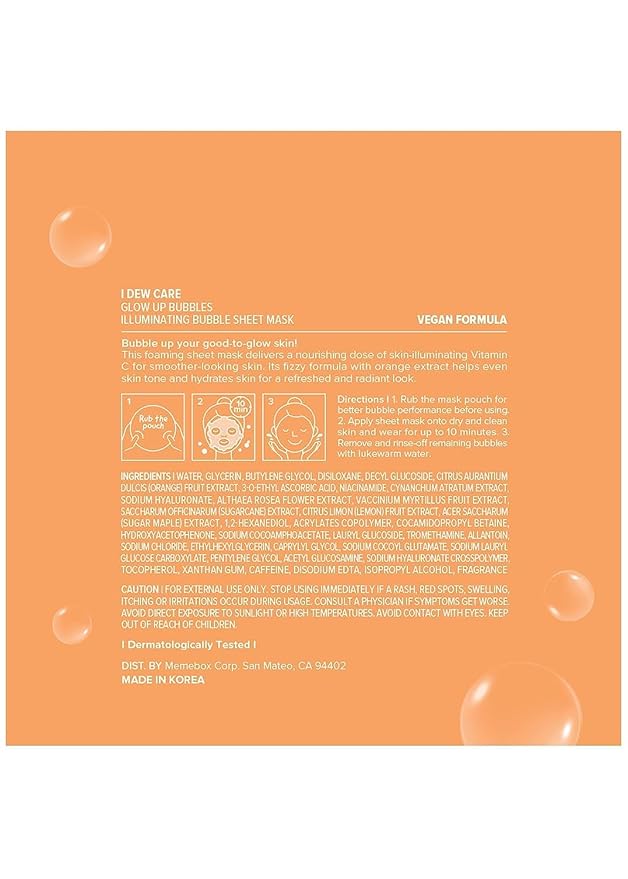 I DEW CARE Facial Skin Care Set - Glow Up Bubble & Timeout Blemish Patch & Headband | Face Sheet Mask, Cute Pimple Patches, Clear and Soothe Irritation, Blemish Treatment, Mother's Day