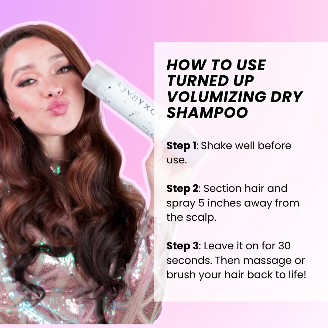 FoxyBae Turned Up Dry Shampoo Spray - Dry Shampoo for Women with Biotin for Hair Growth - Volumizing, Refreshing & Non-Toxic - 7 Fl Oz