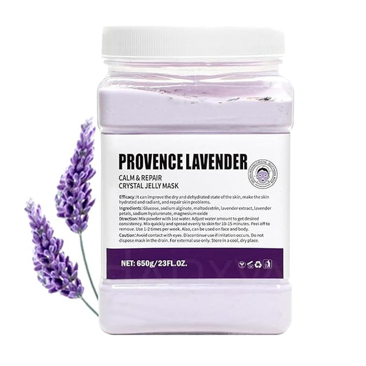 Jelly Face Mask Peel Off Powder 650g Moisturizing and Hydrating Repair and Smooth Skin Care for Home Salon Spa (Provence Lavender)