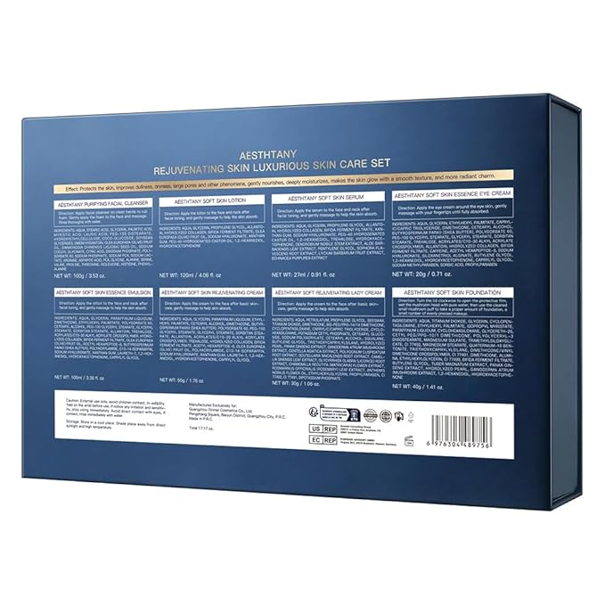 O'KADY Skin Care Set Rejuvenating Beauty Luxury 8-Piece Set Skin Care SetSkincare Gifts For Teenage Girls,Facial kit,Pamper Sets For Women Gifts,Skin Care Sets for Valentine's Day