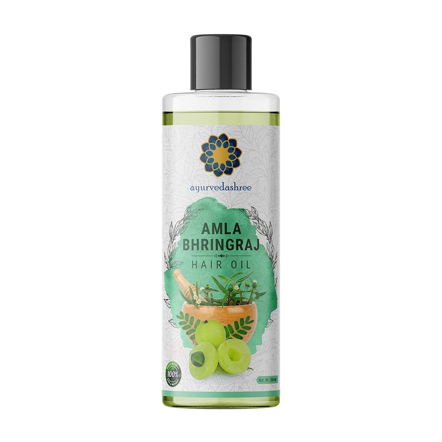 Hair Oil, 200 ml with Amla , Bhringraj , Brahmi , Methi , Shikakai , Neem , Henna , Pine , Clove , Eucalyptus & Citronella Oil